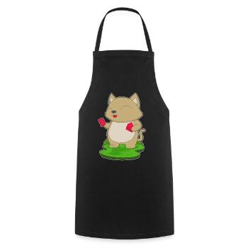 Katze Poker Pokerkarten - Kochschürze - Schwarz - Vorne - AI Model Male 185 dark (185cm)