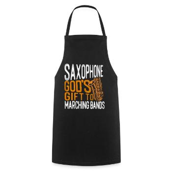 Saxophones Saxophones : le cadeau de Dieu - Tablier de cuisine - noir - Devant - AI Model Male 185 dark (185cm)