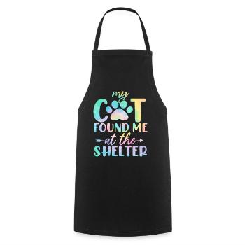 Mon chat m’a trouvé au refuge Tie Dye Foster Cat - Tablier de cuisine - noir - Devant - AI Model Male 185 dark (185cm)
