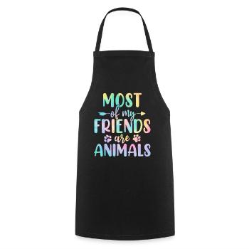 Die meisten meiner Freunde sind Tiere Tie Dye Tier - Kochschürze - Schwarz - Vorne - AI Model Male 185 dark (185cm)