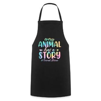 Chaque animal a une histoire Funny Tie Dye Animal - Tablier de cuisine - noir - Devant - AI Model Male 185 dark (185cm)