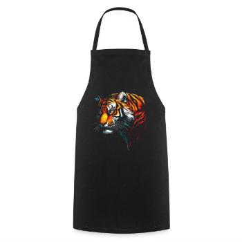 Lustiges Tiger Kunst Tier Natur Wildtier Tiere Zoo - Kochschürze - Schwarz - Vorne - AI Model Male 185 dark (185cm)