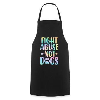Fight Abuse Not Dogs Funny Paw Adopt Dog Tie Dye - Kochschürze - Schwarz - Vorne - AI Model Male 185 dark (185cm)