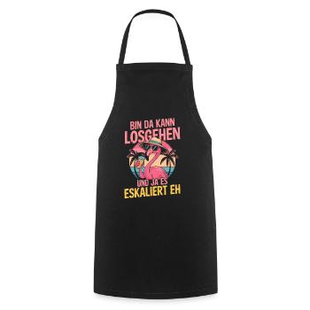 Party Flamingo Sommer Spruch Bin da kannlosgehen - Kochschürze - Schwarz - Vorne - AI Model Male 185 dark (185cm)