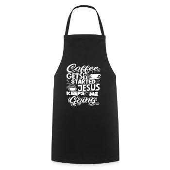 Slogan des amateurs de café pour les amis fidèles - Tablier de cuisine - noir - Devant - AI Model Male 185 dark (185cm)