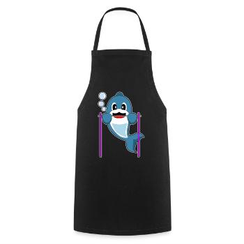 Dolphin Bodybuilder Pull-ups Bodybuilding - Cooking Apron - black - Front - AI Model Male 185 dark (185cm)