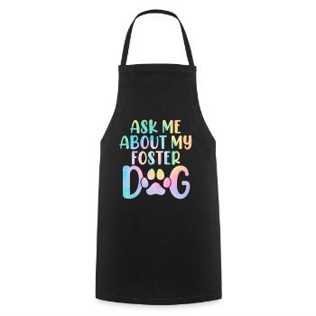 Posez-moi des questions sur mon chien d’accueil Tie Dye Canine Animal - Tablier de cuisine - noir - Devant - AI Model Male 185 dark (185cm)