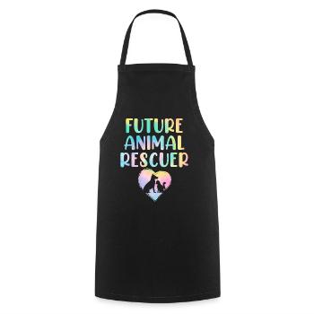 Future Animal Rescuer Tie Dye Foster Animal - Cooking Apron - black - Front - AI Model Male 185 dark (185cm)