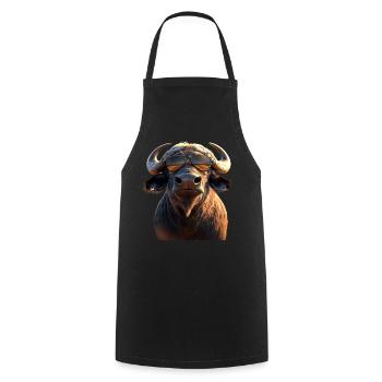 Buffle du Cap Buffalo Safari Buffle d’Afrique - Tablier de cuisine - noir - Devant - AI Model Male 185 dark (185cm)