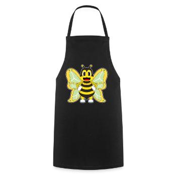 Butterfly Bee - Cooking Apron - black - Front - AI Model Male 185 dark (185cm)