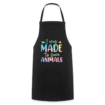 J’ai été fait pour sauver les animaux activiste tie dye - Tablier de cuisine - noir - Devant - AI Model Male 185 dark (185cm)