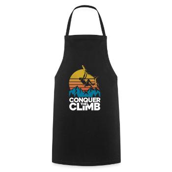Conquer The Climb - Kochschürze - Schwarz - Vorne - AI Model Male 185 dark (185cm)