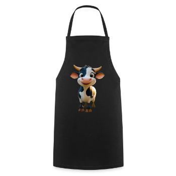 vache fermier boeuf lait veau végétalien vache vache de ferme vaches - Tablier de cuisine - noir - Devant - AI Model Male 185 dark (185cm)