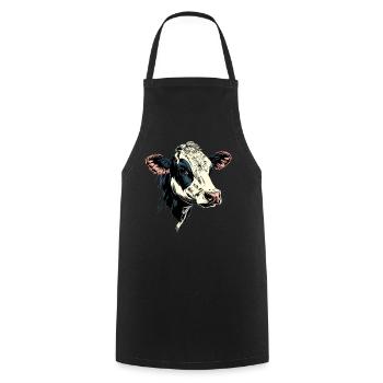 vache fermier boeuf lait veau végétalien vache vache de ferme vaches - Tablier de cuisine - noir - Devant - AI Model Male 185 dark (185cm)