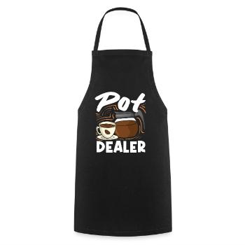 Pot Dealer Coffee Lover Humorous - Cooking Apron - black - Front - AI Model Male 185 dark (185cm)