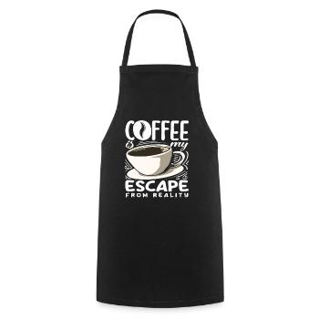 Coffee lovers Coffee is my escape - Cooking Apron - black - Front - AI Model Male 185 dark (185cm)