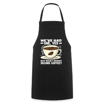 Coffee Lovers Second Coffee Slogan - Cooking Apron - black - Front - AI Model Male 185 dark (185cm)