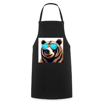 Bear with Sunglasses Pop Art - Cooking Apron - black - Front - AI Model Male 185 dark (185cm)