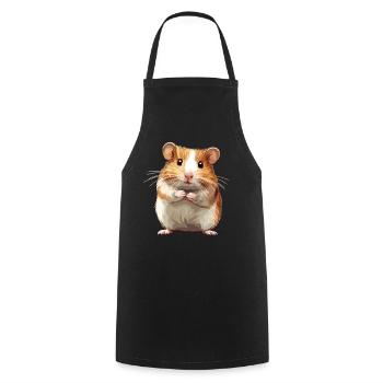 Hamster - Kochschürze - Schwarz - Vorne - AI Model Male 185 dark (185cm)