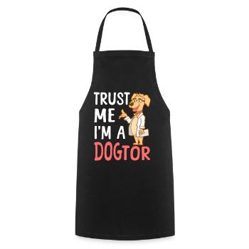 Croyez-moi, je suis un drôle de chien - Tablier de cuisine - noir - Devant - AI Model Male 185 dark (185cm)