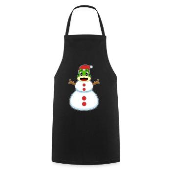 Frosch Weihnachten Schneemann - Kochschürze - Schwarz - Vorne - AI Model Male 185 dark (185cm)