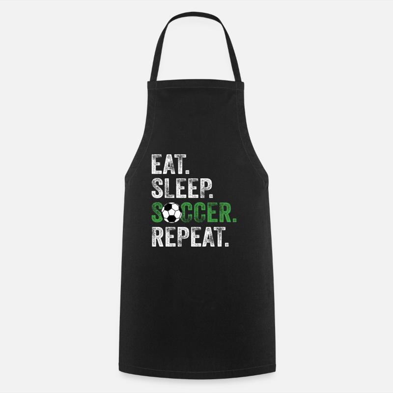 Eat Sleep Soccer Repeat - Cooking Apron - black
