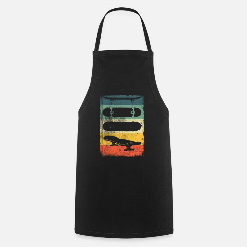 Skateboard Retro - Cooking Apron - black