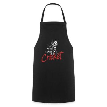 Cricket Spieler Grafische Darstellung - Kochschürze - Schwarz - Vorne - AI Model Male 185 dark (185cm)