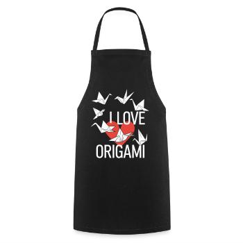 Origami Heart Love Tee - Cooking Apron - black - Front - AI Model Male 185 dark (185cm)