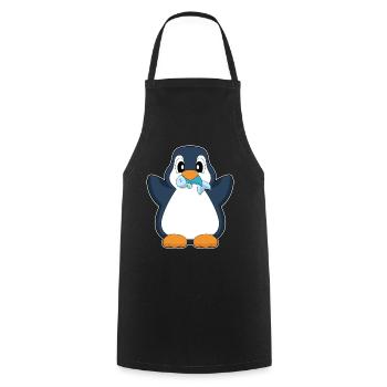 Pinguin Fisch - Kochschürze - Schwarz - Vorne - AI Model Male 185 dark (185cm)