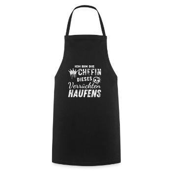 Bin Die Stolze Chefin Dieses Verrückten Haufens - Kochschürze - Schwarz - Vorne - AI Model Male 185 dark (185cm)
