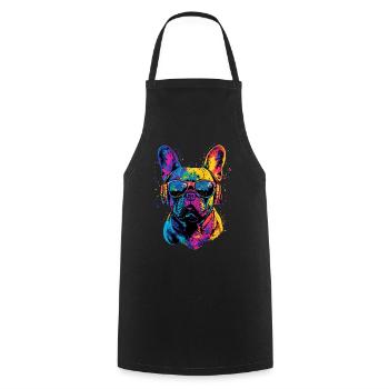 Bouledogue français motif chien dogue allemand Frenchie - Tablier de cuisine - noir - Devant - AI Model Male 185 dark (185cm)