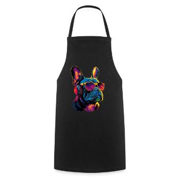 Bouledogue français motif chien dogue allemand Frenchie - Tablier de cuisine - noir - Devant - AI Model Male 185 dark (185cm)