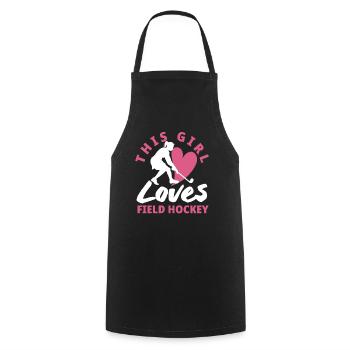 This Girl Loves Field Hockey Players - Cooking Apron - black - Front - AI Model Male 185 dark (185cm)