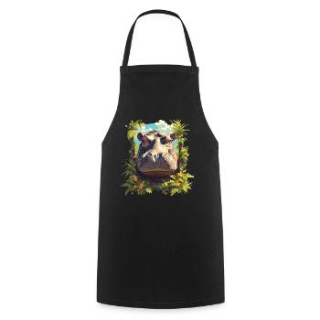 Hippopotamus Hippopotamus - Cooking Apron - black - Front - AI Model Male 185 dark (185cm)