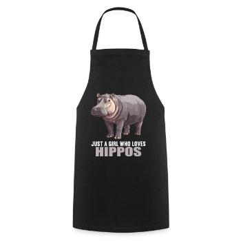 Hippopotamus Hippopotamus - Cooking Apron - black - Front - AI Model Male 185 dark (185cm)