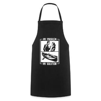 Canoéiste Mon problème Ma solution Pictogramme Maman Papa - Tablier de cuisine - noir - Devant - AI Model Male 185 dark (185cm)