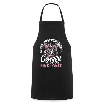 Line Dance Country Musik Cowboy Linedance - Kochschürze - Schwarz - Vorne - AI Model Male 185 dark (185cm)
