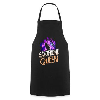 Saxophone Saxophone Queen - Cooking Apron - black - Front - AI Model Male 185 dark (185cm)