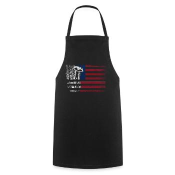 Saxophones American Flag - Cooking Apron - black - Front - AI Model Male 185 dark (185cm)