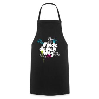 Finde Deinen Weg Graffiti Typo - Kochschürze - Schwarz - Vorne - AI Model Male 185 dark (185cm)