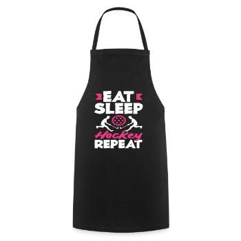 Feldhockeyspieler Eat Sleep Hockey Repeat - Kochschürze - Schwarz - Vorne - AI Model Male 185 dark (185cm)