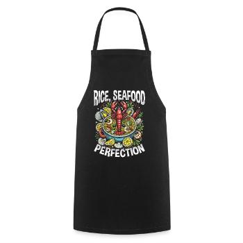 Paella Spanische Küche Meeresfrüchte - Kochschürze - Schwarz - Vorne - AI Model Male 185 dark (185cm)