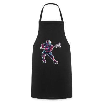Lacrosse Player Graphics - Cooking Apron - black - Front - AI Model Male 185 dark (185cm)