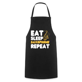 Saxophone Eat Sleep Saxophone - Kochschürze - Schwarz - Vorne - AI Model Male 185 dark (185cm)