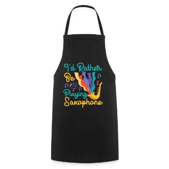 Saxophones que je préfère jouer - Tablier de cuisine - noir - Devant - AI Model Male 185 dark (185cm)