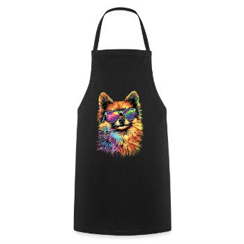 Pomeranian Pomeranian Pom Sweet German Spitz - Cooking Apron - black - Front - AI Model Male 185 dark (185cm)