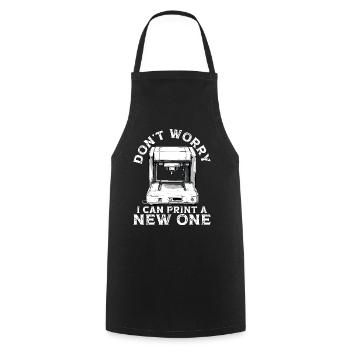 Don't worry, I can print a new one - Cooking Apron - black - Front - AI Model Male 185 dark (185cm)