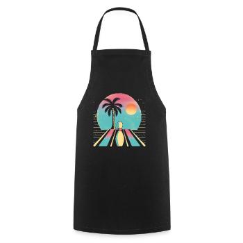 Oldschool Bowling - Cooking Apron - black - Front - AI Model Male 185 dark (185cm)