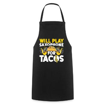 Saxophone Will Play Saxophone For - Cooking Apron - black - Front - AI Model Male 185 dark (185cm)